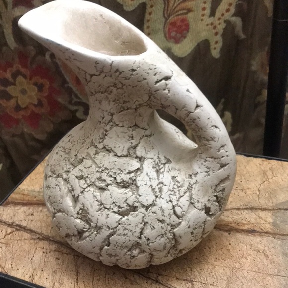 Primitive Pitcher Vase Heavy Unique Clay - Picture 4 of 14